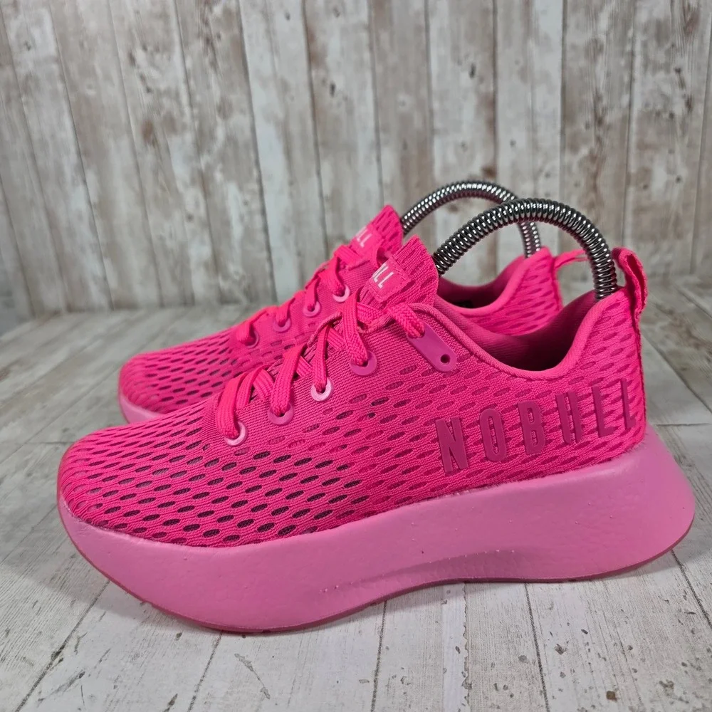 NOBULL Pink Mesh Runner Women 6.5 Low Top Athletic Training Running Shoes